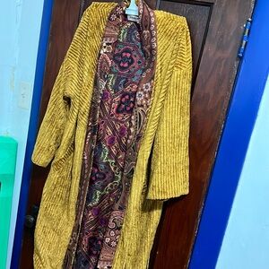 Free People Velvet cord kimono